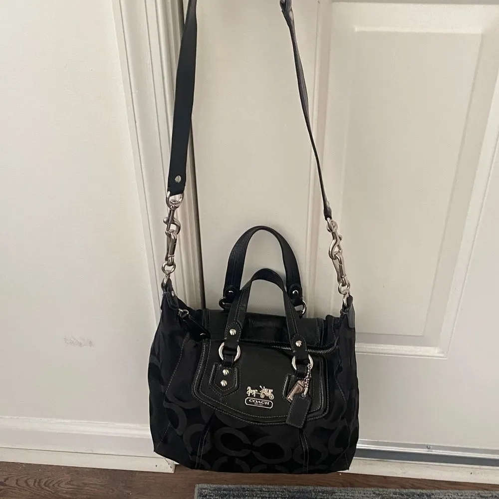 Coach Madison Op Art Sateen Audrey Shoulder Bag Purse